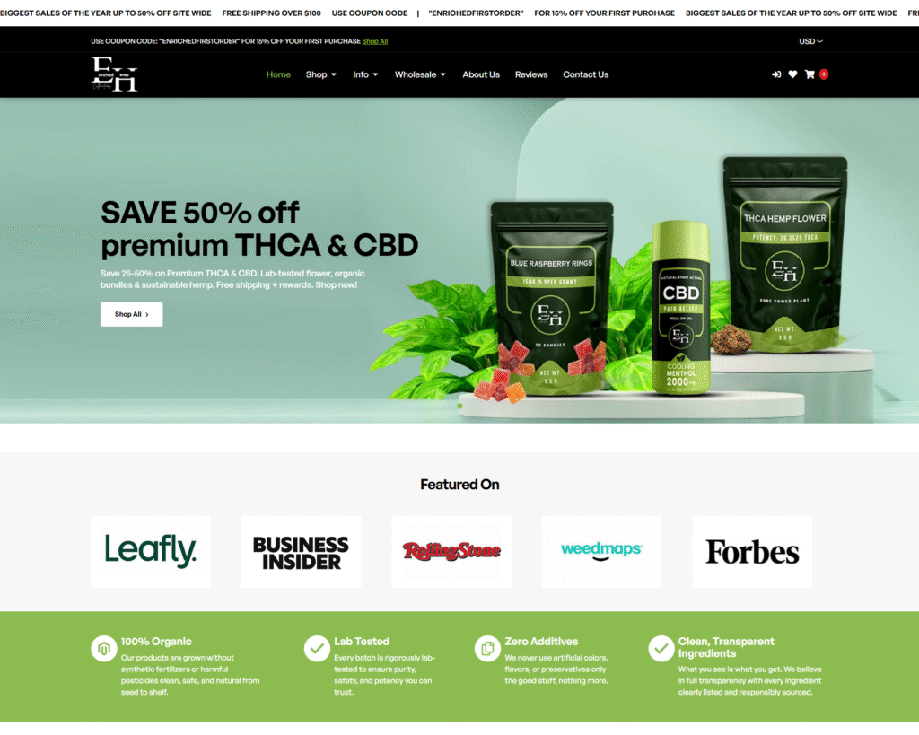 Web development services hemp website