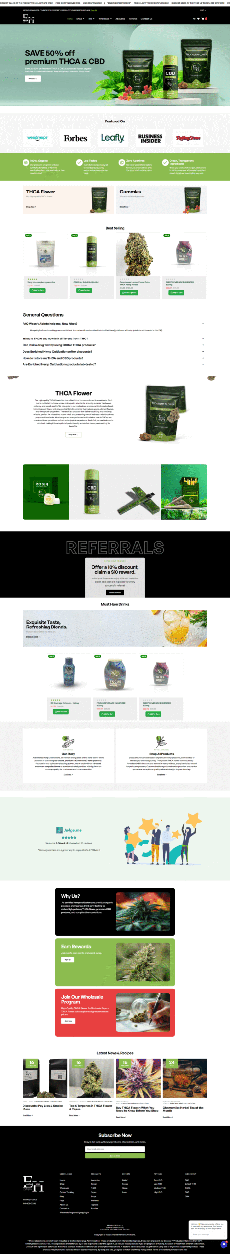 Web development services hemp website